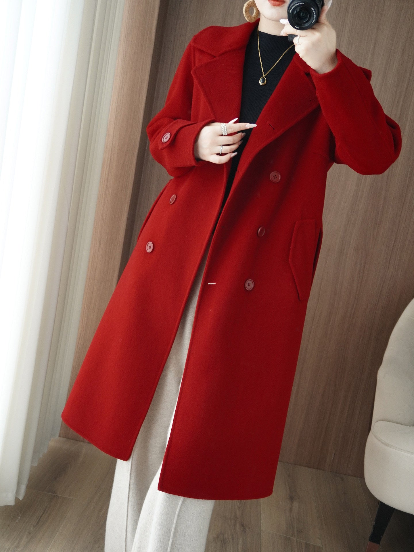 Women's Pure Wool Double-Sided Coat