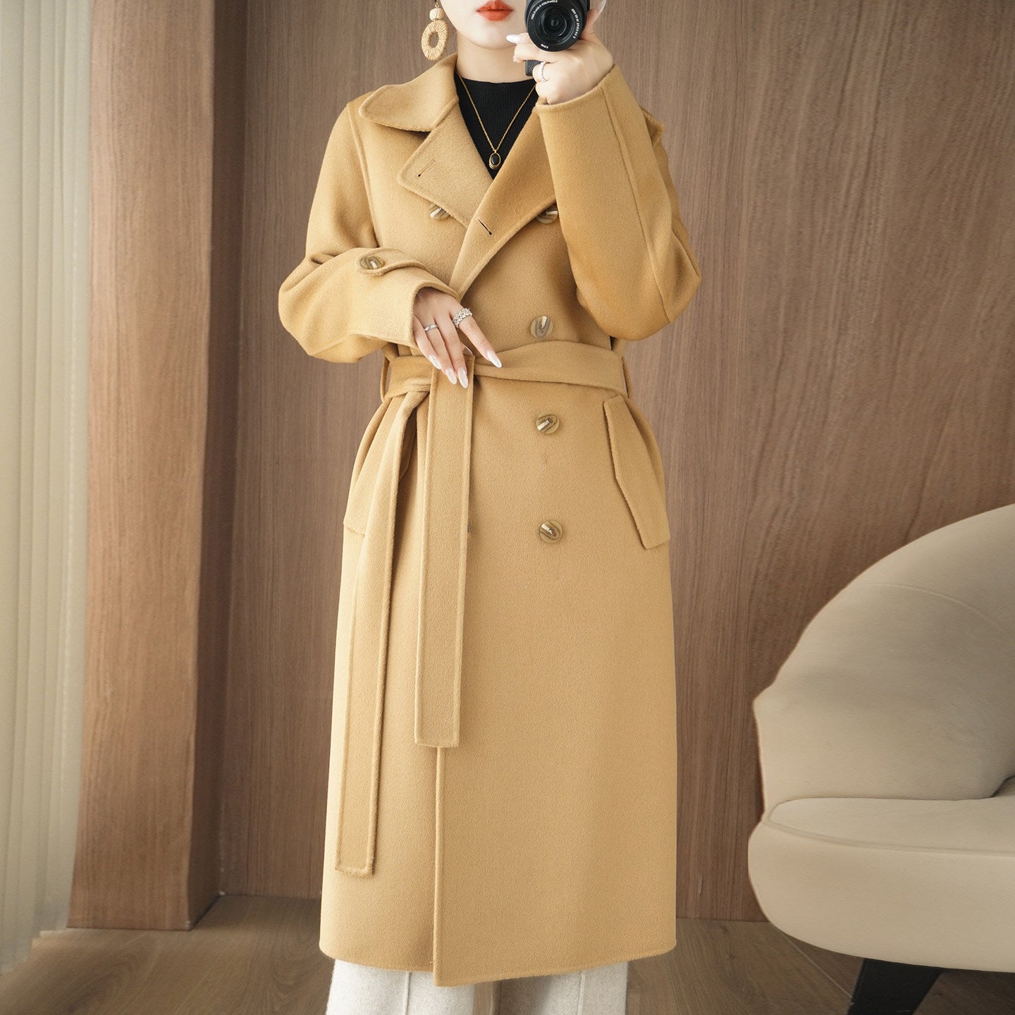 Women's Pure Wool Double-Sided Coat