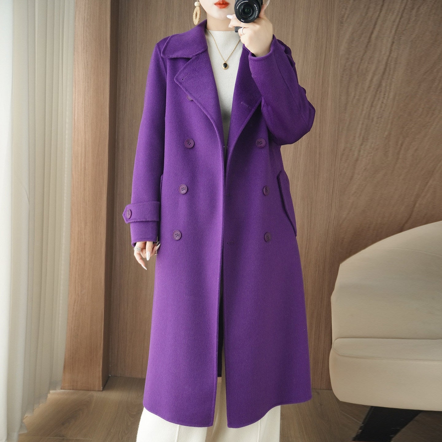 Women's Pure Wool Double-Sided Coat