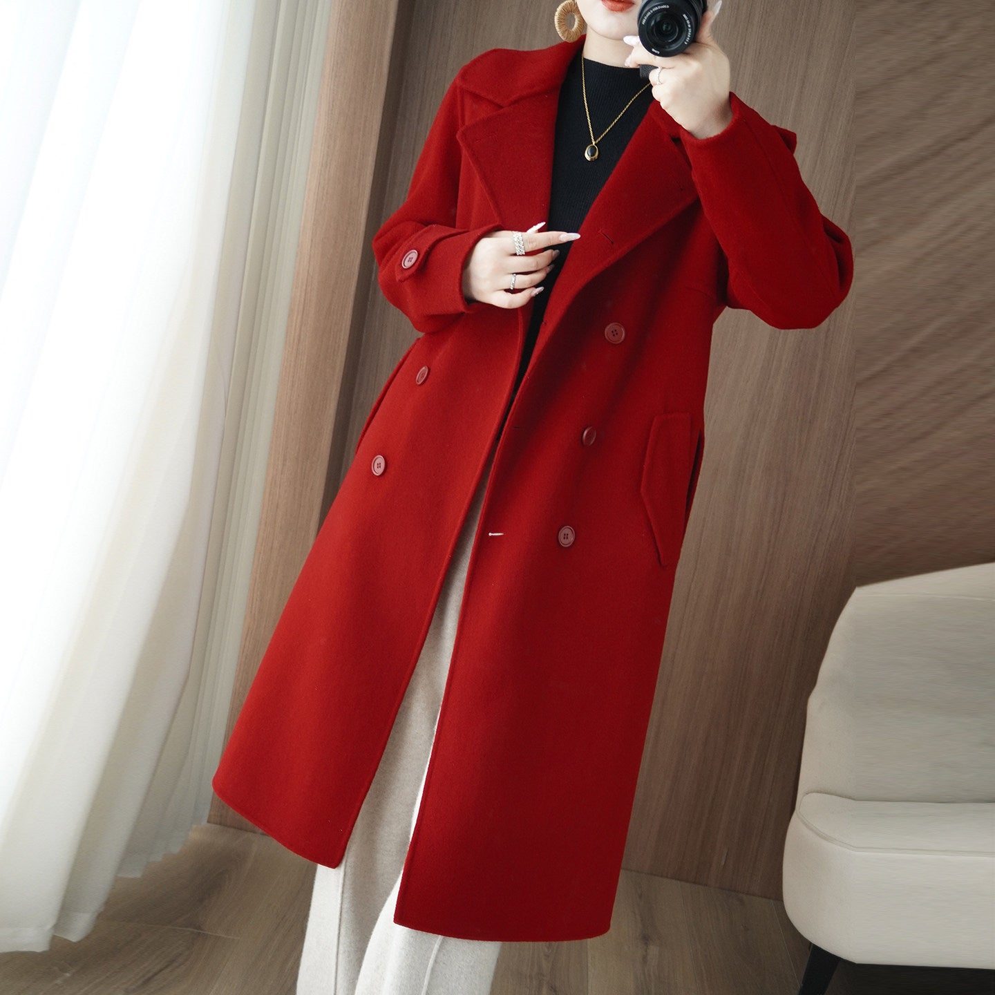 Women's Pure Wool Double-Sided Coat