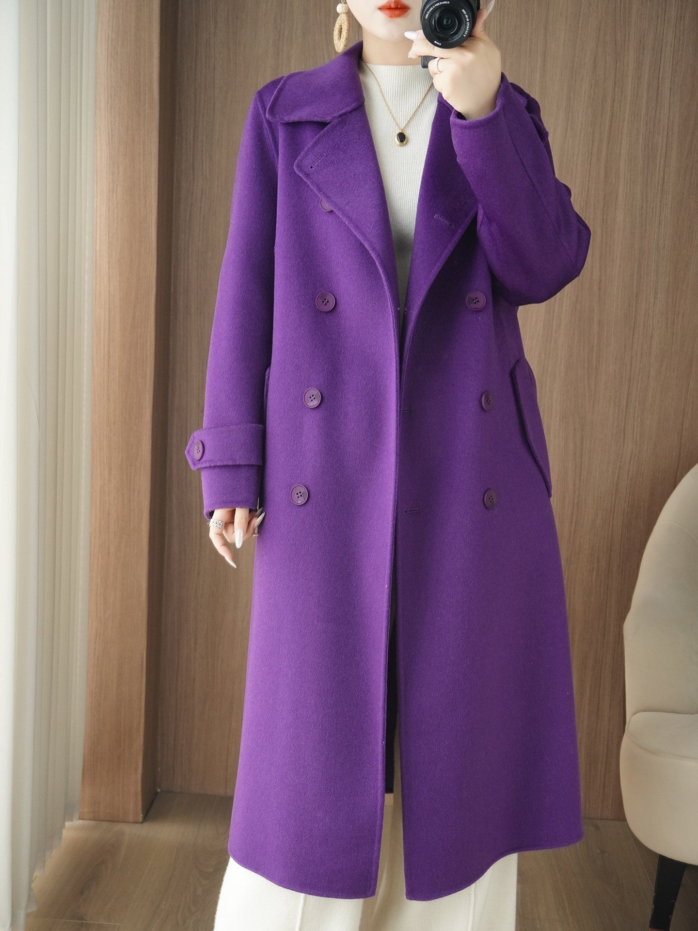 Women's Pure Wool Double-Sided Coat